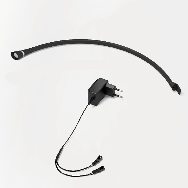 LED lampa Miles melna WW 12V 1.8W 1.8m ar balastu